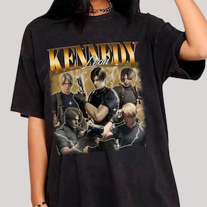 Retro Leon Kennedy Graphic Shirt, Retro Leon Kennedy Tshirt, Resident Evil Tshirt, Gamer Shirt, Gift For Him, Leon Kennedy Lover Shirt