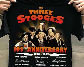 The Three Stooges-T-shirt, 105 Years Of The Three Stooges-filmshirt, The Stooges-T-shirt, comedy-hoody, bedankt voor de herinneringen