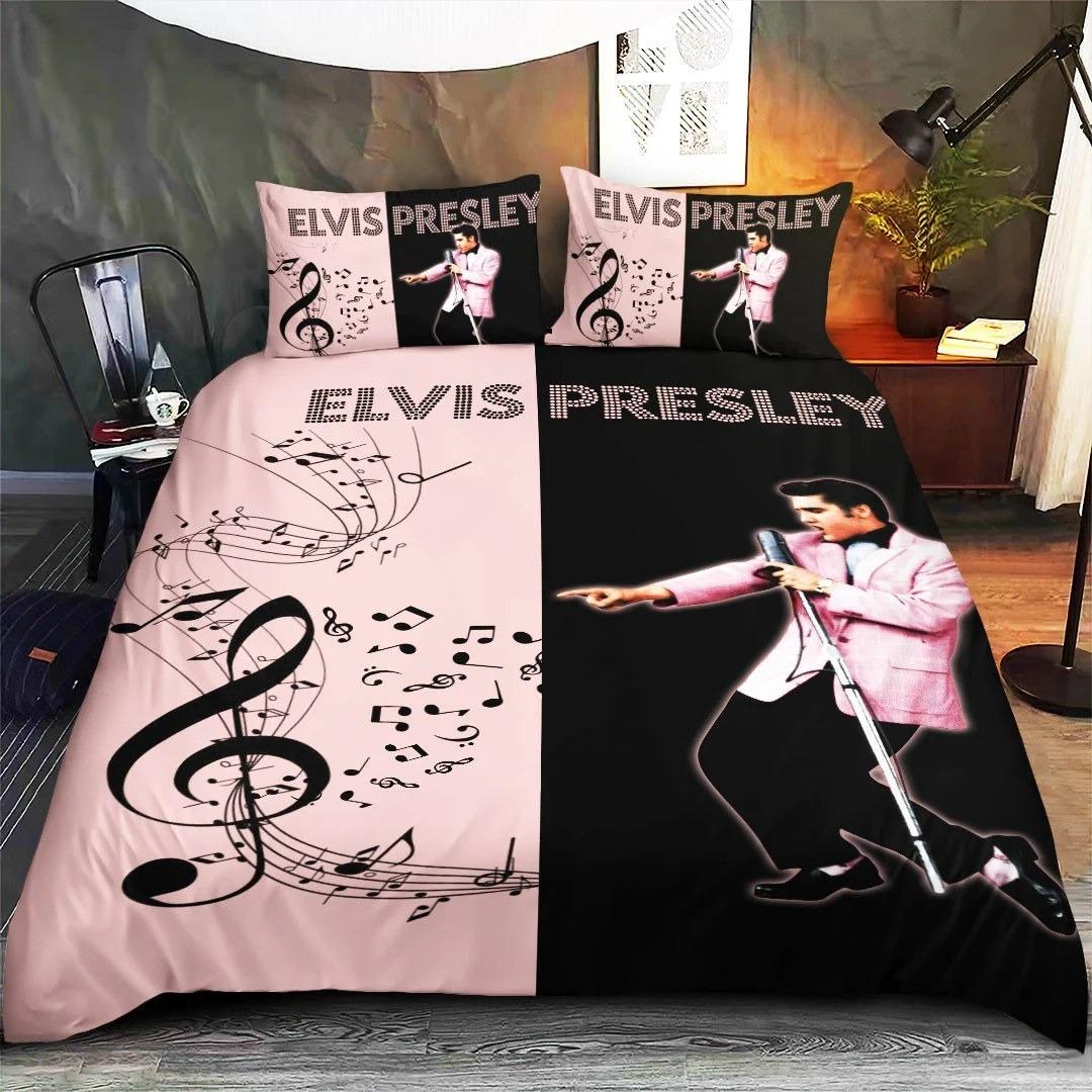 Discover Elvis Presley Bedding Set, Elvis King Bed Set, Rock And Roll Music Fan, The King Duvet Cover, Gifts For Elvis Fan