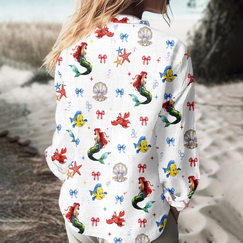 Disney Princess Ariel Blouse Shirt, The Little Mermaid Women Shirt, Under The Sea Princess Shirt, Ariel Mermaid Gift