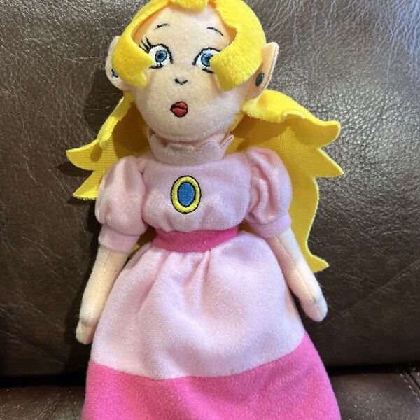 1998 BD&A Nintendo mario Princess Peach Beanbag peluche - SUPER-UPER rare ! xhtf !