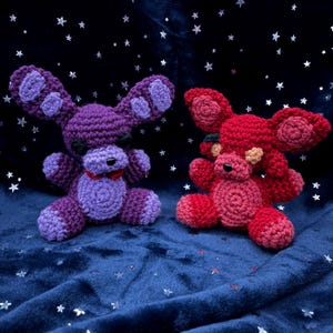 Crochet Five Nights at Freddy’s Bonnie & Foxy plushies