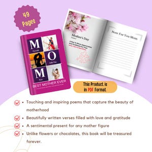 Meilleur cadeau pour maman - livre de poésie sincère pour les mères, cadeau de fête des mères, poèmes inspirants pour maman, cadeau d'anniversaire significatif pour maman