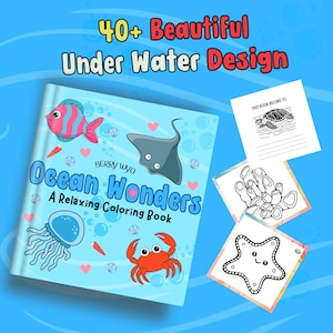 MERDEKA VIBE Ocean Wonders Coloring Book | 35+ Sea Life Pages | Mermaid & Sea Creature Printable | Bold Line Art for Kids and Adults