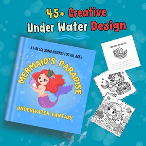 MERDEKA VIBE Mermaid Coloring Book for Kids & Adults | 35+ Printable Pages | Relaxing Digital Art | Underwater Fantasy Activity PDF