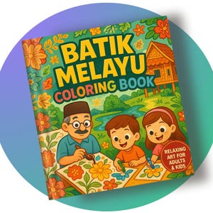 Batik Melayu Coloring Book: Malaysian Floral Art, Cultural Activity (PDF Pattern)