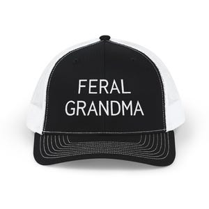 Feral Grandma Snapback Cap | Fun Gift for Grandma, Adjustable Trucker Hat, Casual Style for Outdoor Adventures, Embroidered Cap