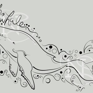 Blue whale Oh, whale... SVG, EPS, PNG Digital download illustration Sea drawing Ocean Waves Water image 2