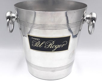 POL ROGER Luxury Vintage Metal Champagne Bucket Made in France 1980