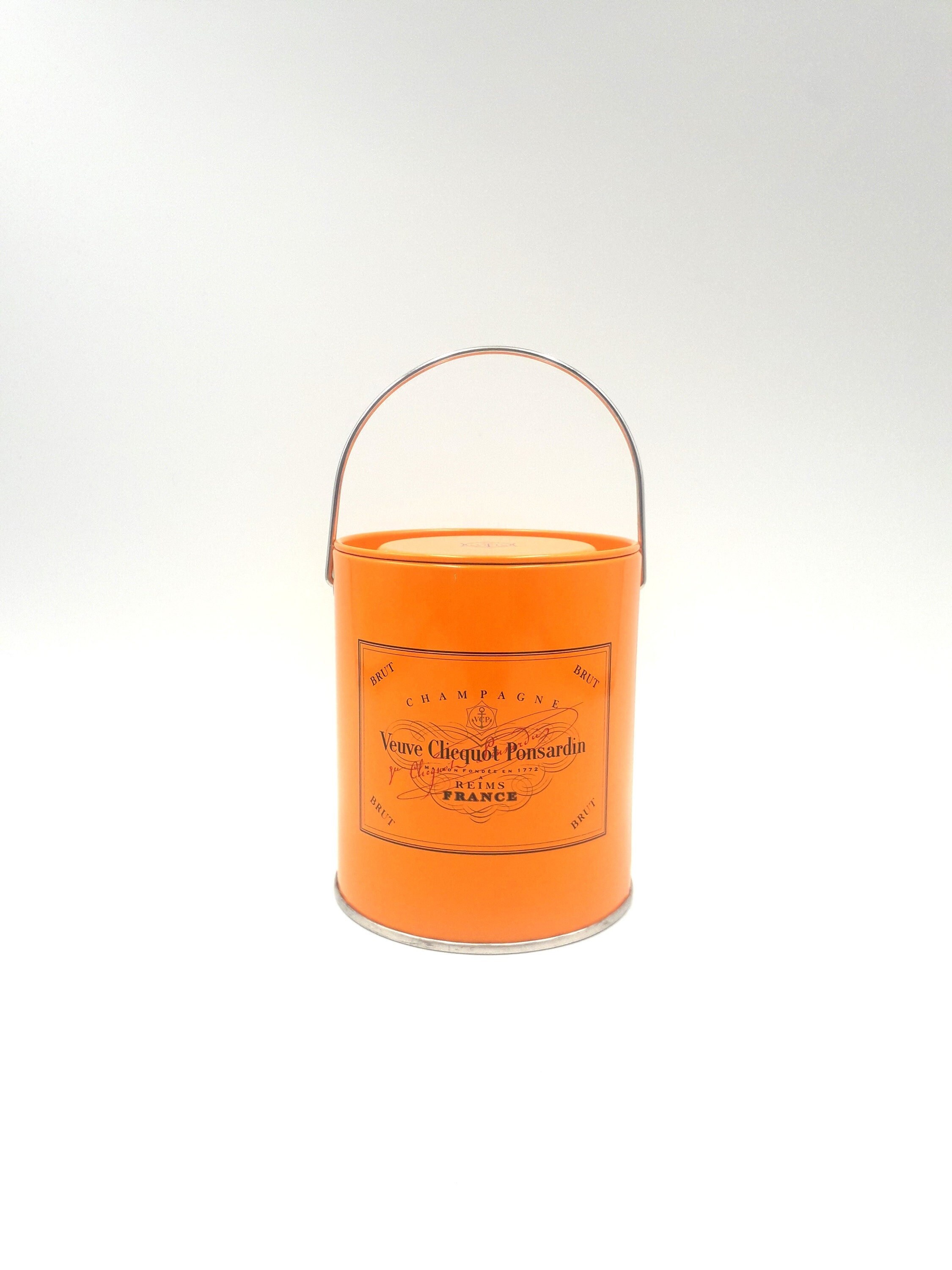 VEUVE-CLICQUOT CHAMPAGNE Pencil Holder Orange Box Vintage Made in France