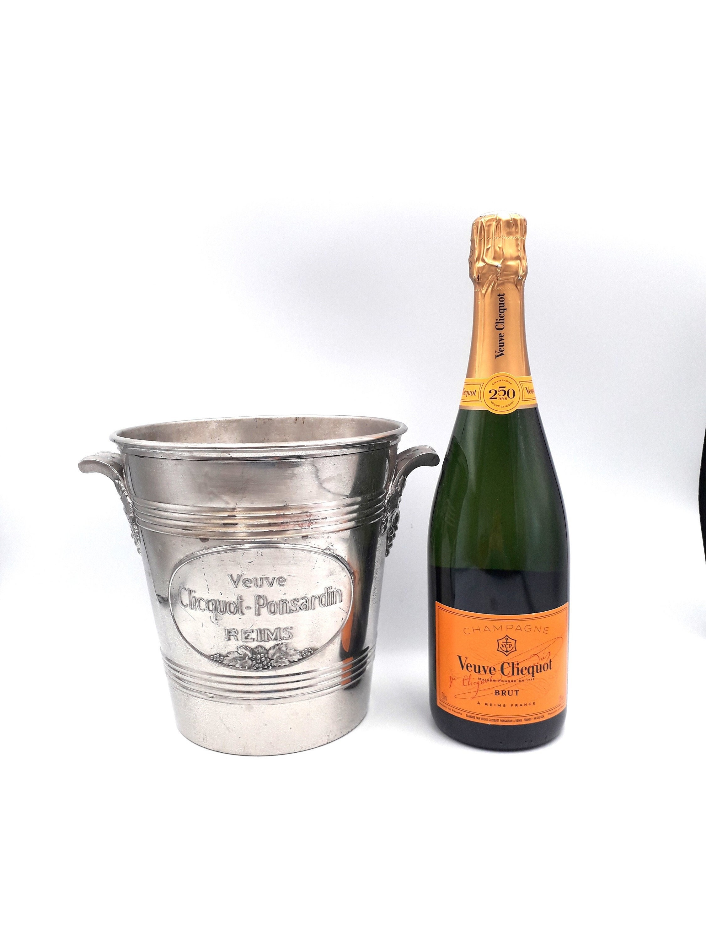 VERY RARE Veuve Clicquot seau champagne métal argenté ARGIT