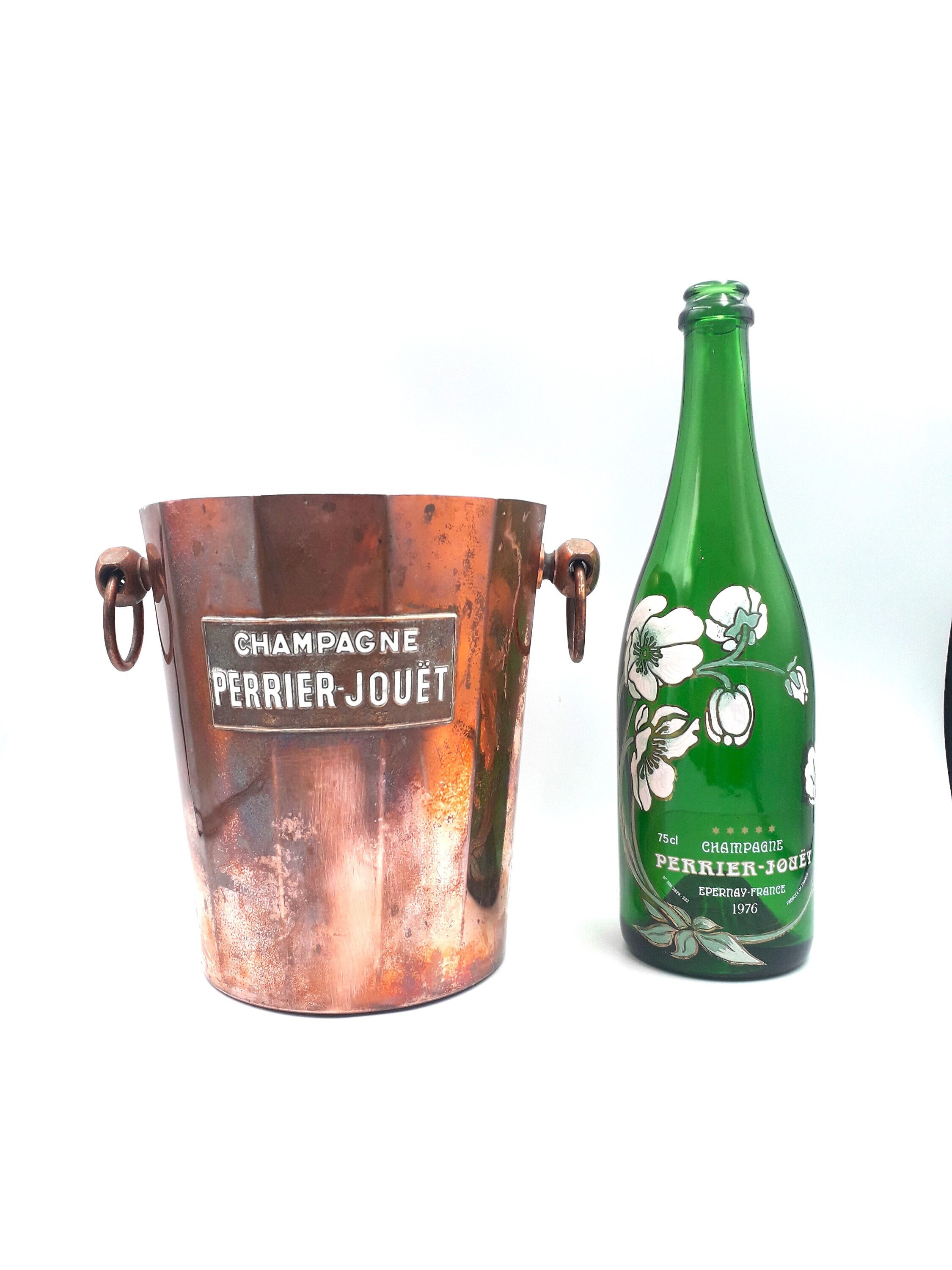 Seau à Champagne Perrier-Jouët Métal Argenté Vintage Années 1970 Rare