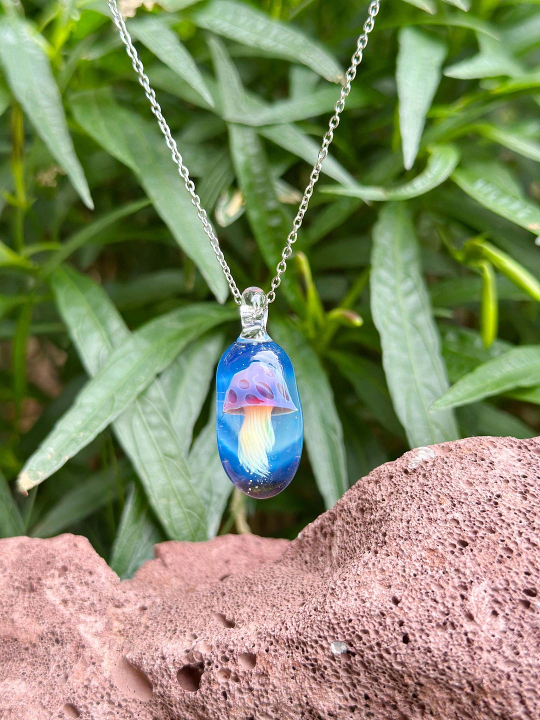 Glass Jellyfish Pendant | Hand Blown Glass Pendant | Jellyfish Glass ...