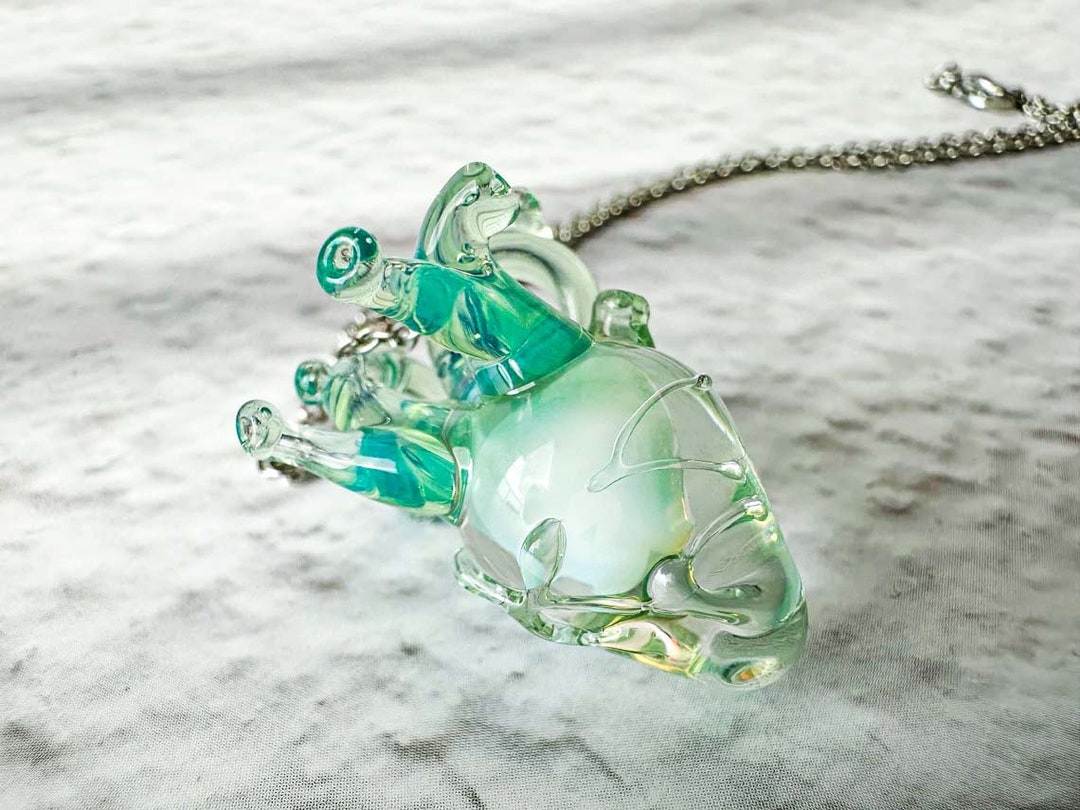 Vintage Glass Heart Necklace