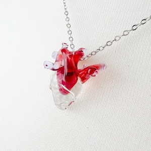 Blown Glass Heart Pendant | Hand Heart Glass Pendant | Heart Glass Pendant Necklace | Heart Glass Jewelry | Christmas Gifts | Birthday Gift
