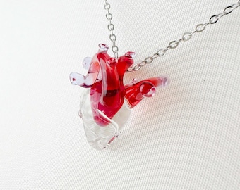 Blown Glass Heart Pendant | Hand Heart Glass Pendant | Heart Glass Pendant Necklace | Heart Glass Jewelry | Christmas Gifts | Birthday Gift