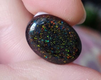 Boulderopal Anh/änger glitzernd Opal 2,5 cm ca Matrix Opal Anh/änger mit Silber/öse leicht getrommelt