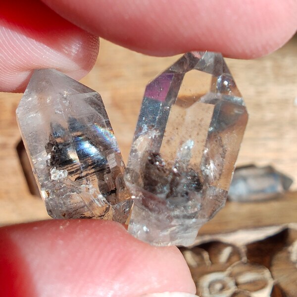 Set of 4 Black Tibetan Quartz Points