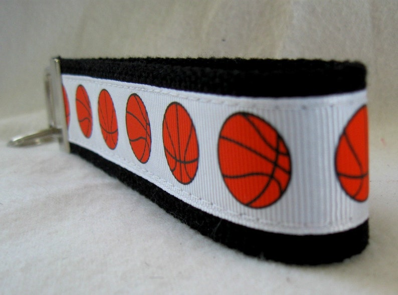 Basketball Key Fob BLACK Sports Key Chain Wristlet Etsy