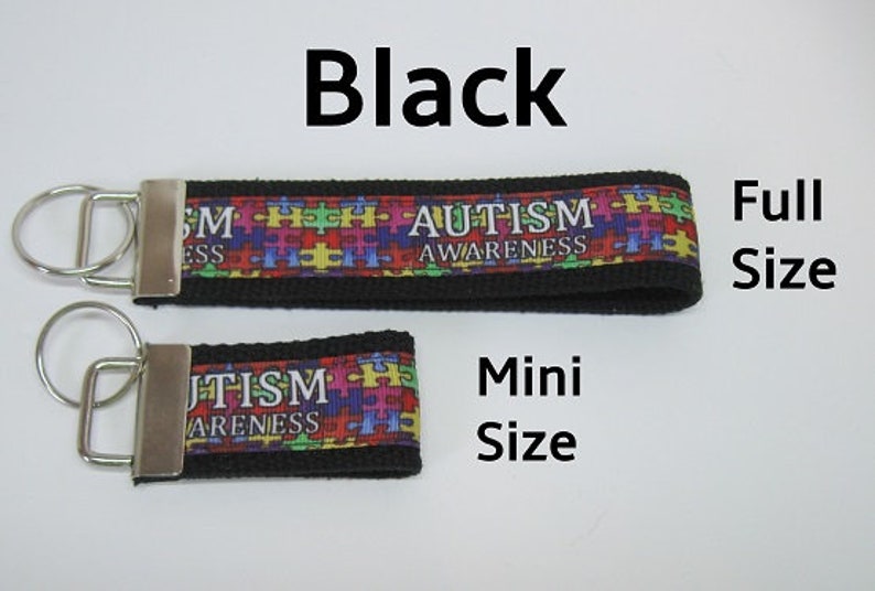 Choose Webbing and Size Autism Key Chain Autism Awareness Puzzle Piece Key Fob Autism Support Autism Identifier -Backpack Charm
