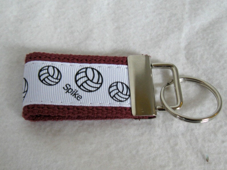 Volleyball Small Key Fob Mini MAROON Sports Key Chain Etsy