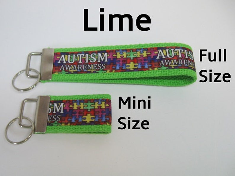 Choose Webbing and Size Autism Key Chain Autism Awareness Puzzle Piece Key Fob Autism Support Autism Identifier -Backpack Charm