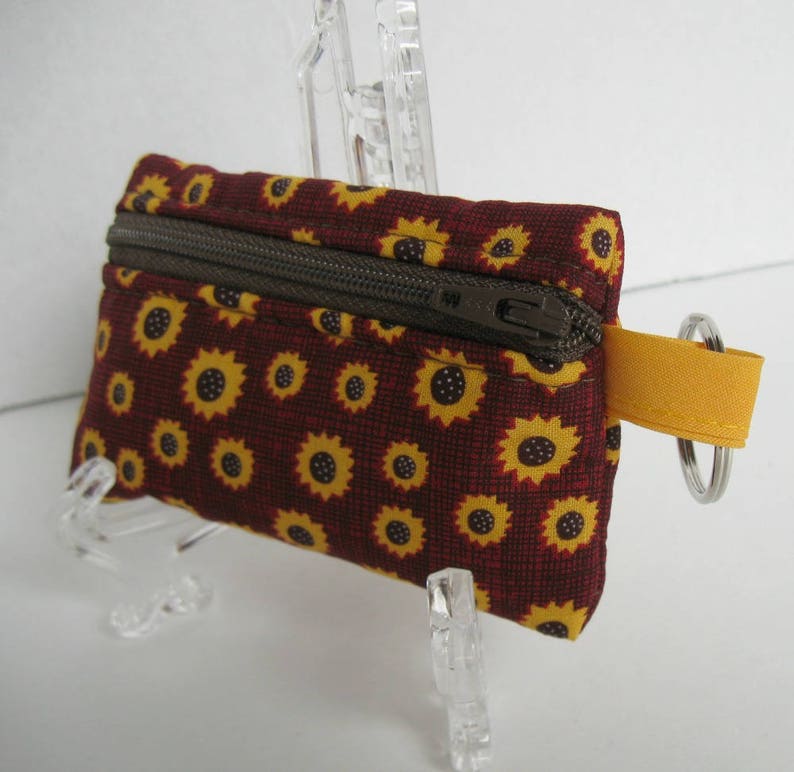 Coin Purse Sunflower wallet change Purse with Zipper Wallet Coin Pouch Mini Size Cash Phone Holder