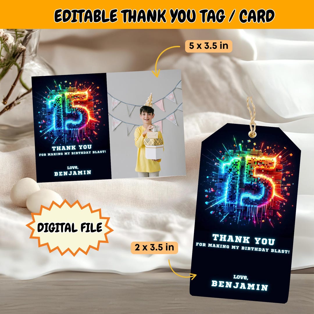 15th Building Blocks, Thank You Tag, Thank You Cards, Gift Tag ...