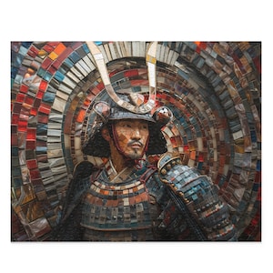 Samurai Warrior Mosaic Jigsaw Puzzle - Dynamic Japanese Warrior Jigsaw - 1000 Piece Jigsaw for Adults, Charming Home Decor