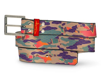 Cloud Alley Camo Leather Belt