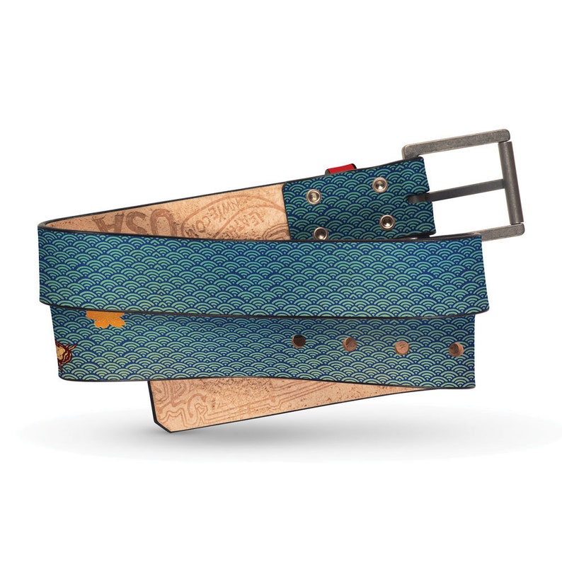 Koi Leather Belt Koi Fish Leather Belt Koi Fish Belt Blue Etsy