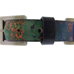 Bizarro Water Lilies Leather Dog Collar, Dog Collar Leather, Floral Dog Collar, Flower Dog Collar, Dog Collar, Custom Leather Collar