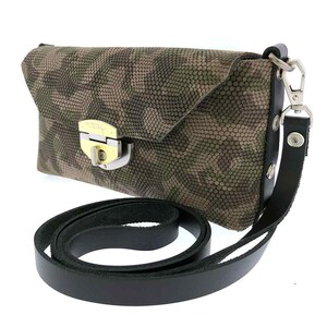 Green Camo Small Suede Crossbody Clutch