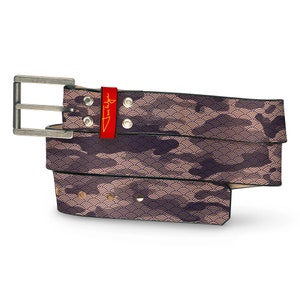 Black Camo Leather Belt