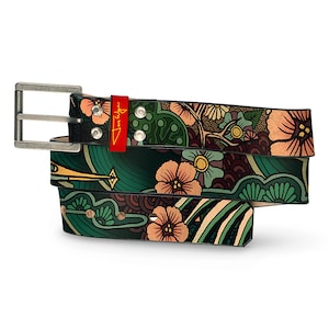 Night Crane Leather Belt