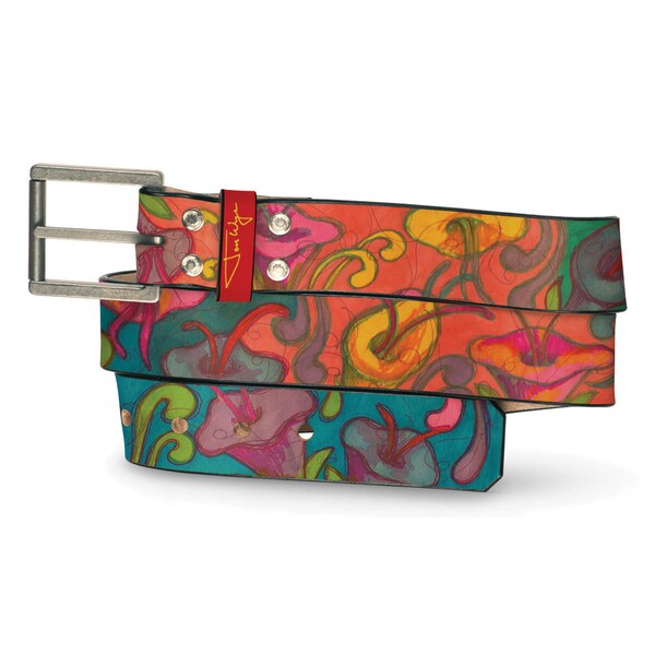 Post-Matisse Flowers Leather Belt