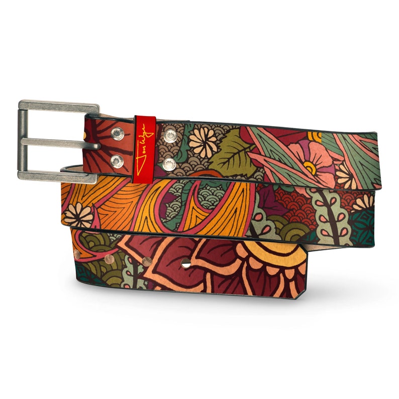 Fire and Lightening Leather Belt