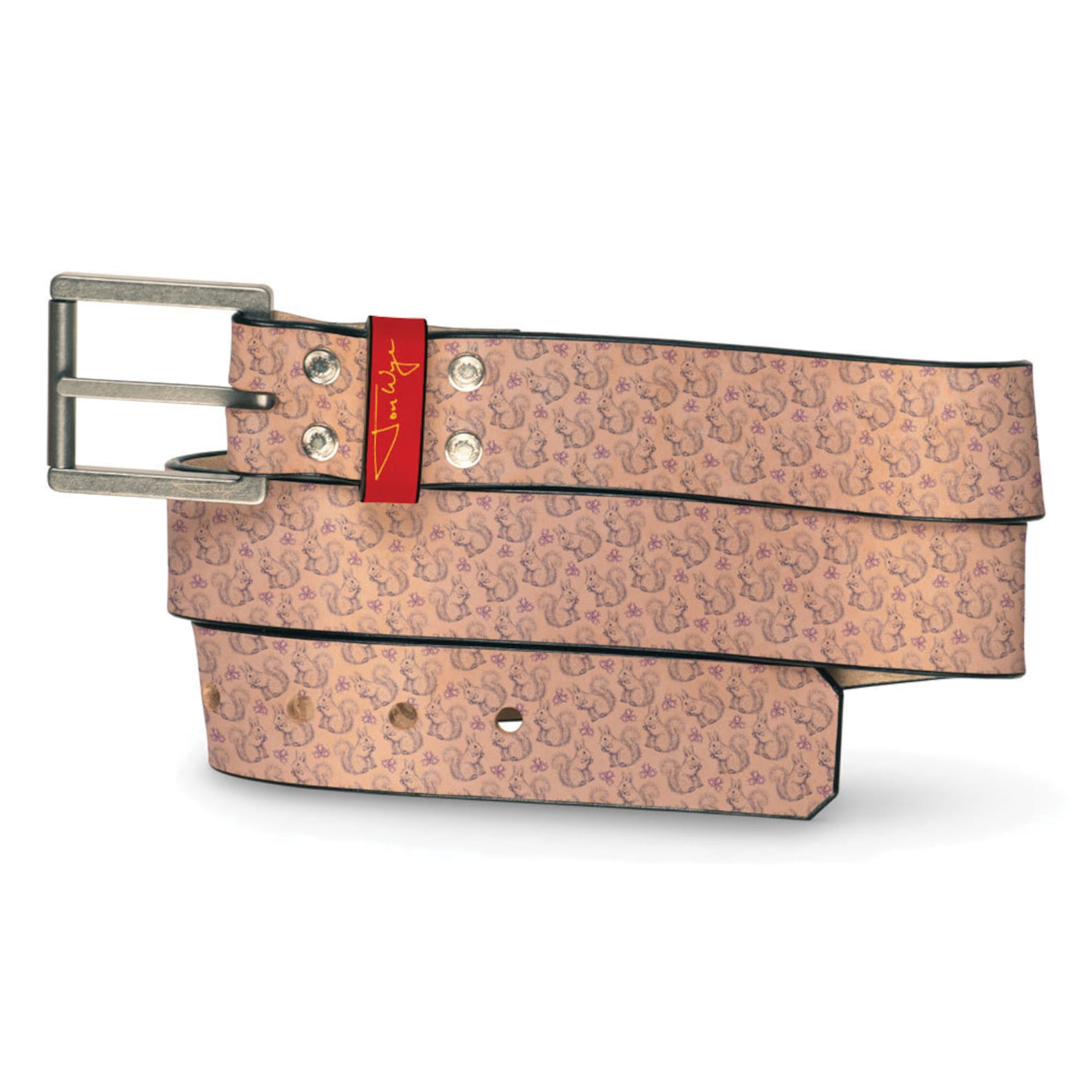 Squirrel Purple Leather Belt Animal Leather Belt Nut Belt Etsy