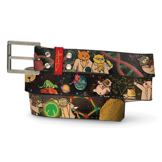 String Theory Cats Leather Belt String Leather Belt Cat Belt Theory Leather Belt Cartoon Science Etsy Canada