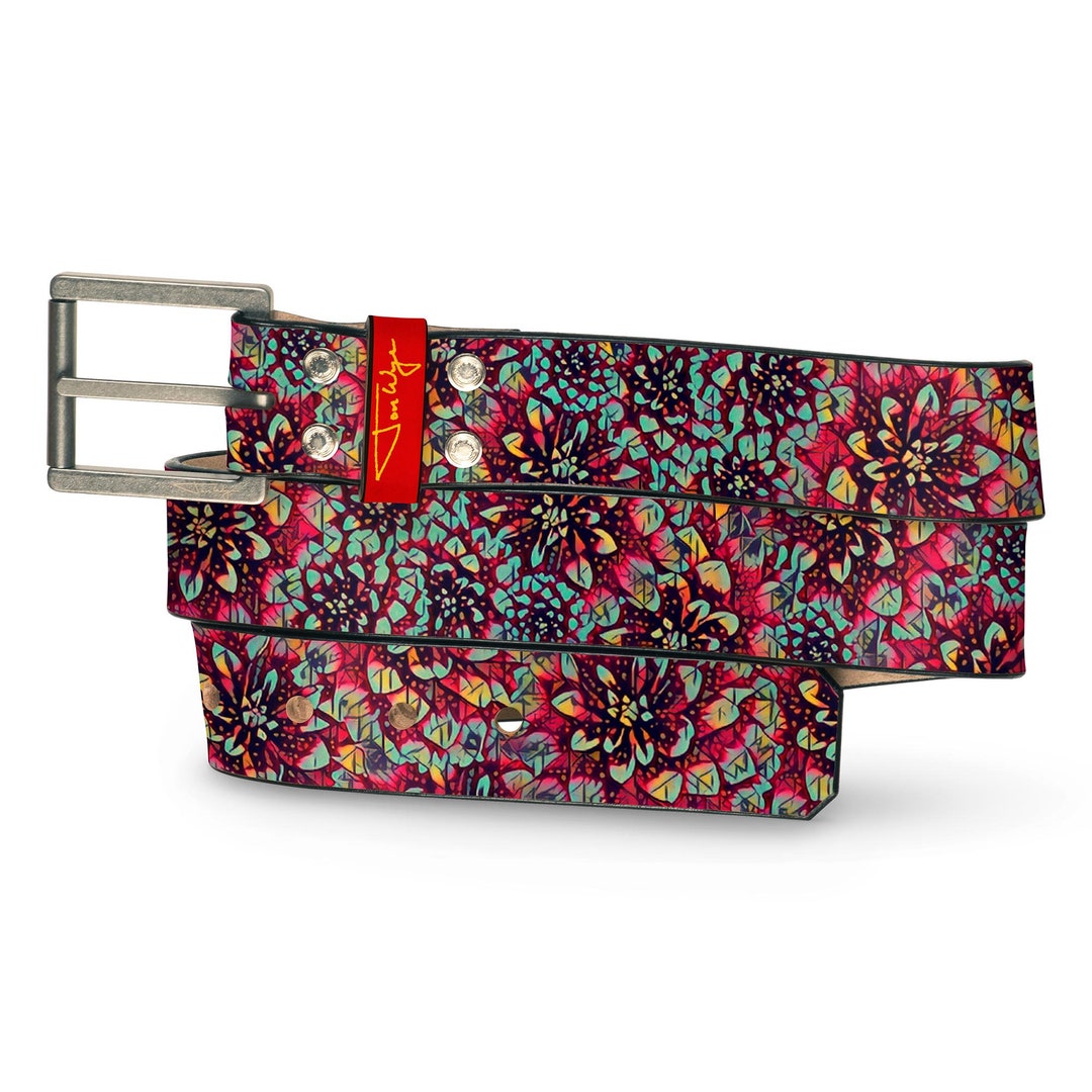 Step-mum's Flowers Leather Belt - Etsy