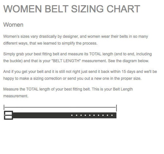 Mens Belt Size Chart India