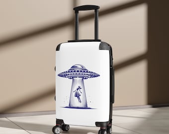 Suitcase for Alien Lovers Carry-On Suitcase Checked Luggage Wheeled Travel Bag Alien Abduction Design