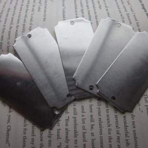 5 TUMBLED Aluminum Scalloped Edge Rectangle Blanks - 18 Gauge