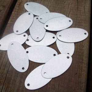 8 Large Aluminum Oval Blank Tags