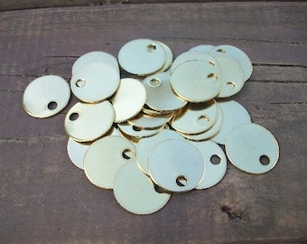 10 Brass 1 Inch Discs - 18 Gauge