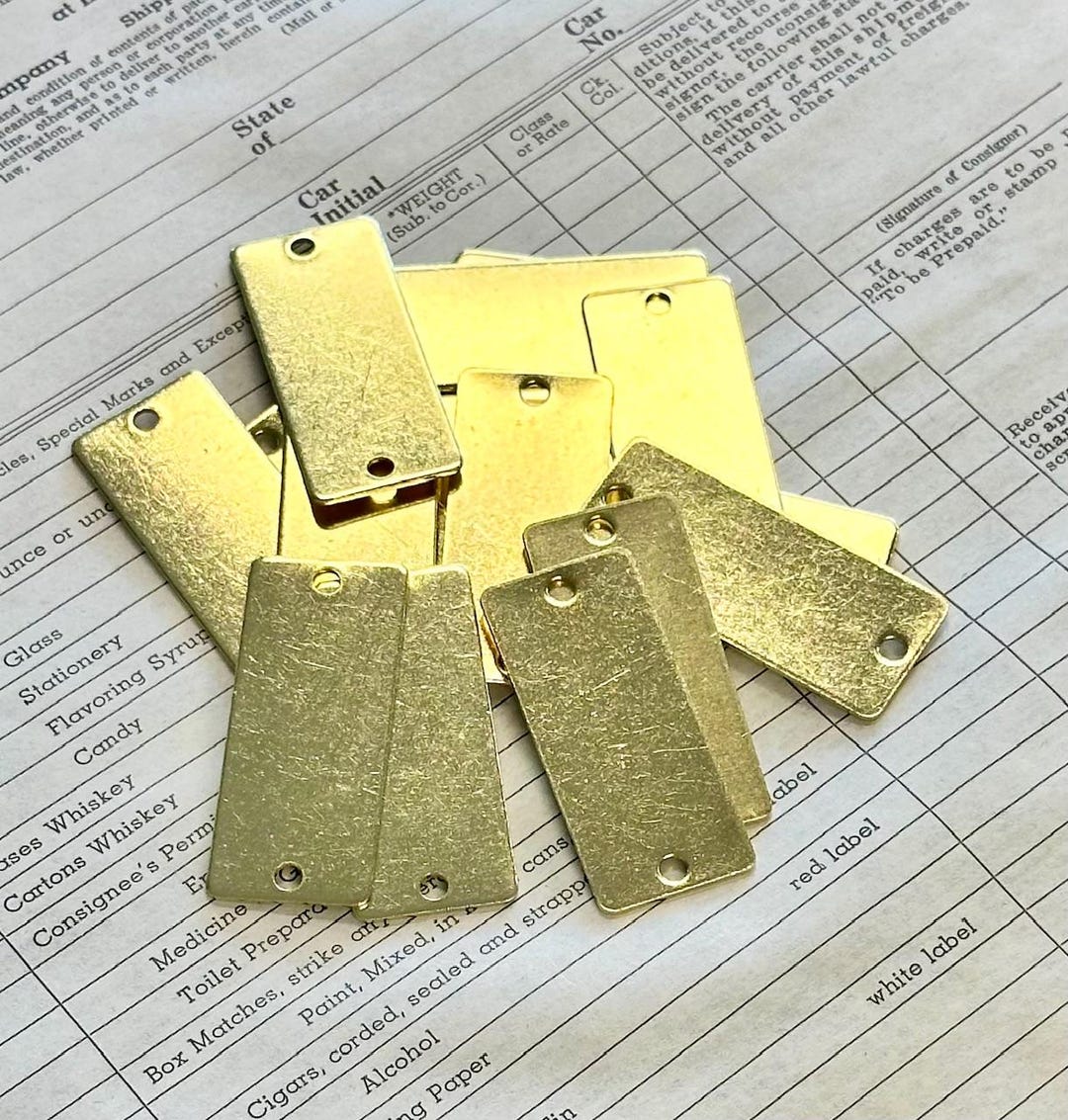 5 Medium Brass Rectangle Blanks - 18 Gauge - Etsy