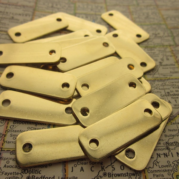 5 Small Brass Rectangle Blanks - 18 Gauge