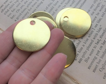 10 Brass 1.25 Inch Discs - 18 Gauge