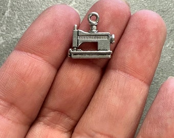 10 Silver Sewing Machine Charms