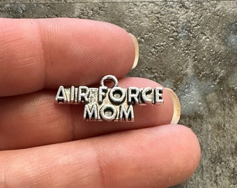 6 Silver Air Force Mom Charms